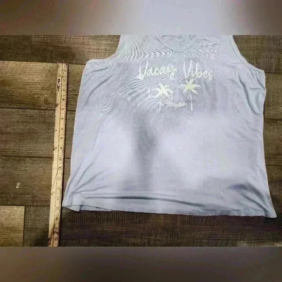 MAURICES Large Racerback Tank Top "Vacay Vibes" Blue - Picture 7 of 7